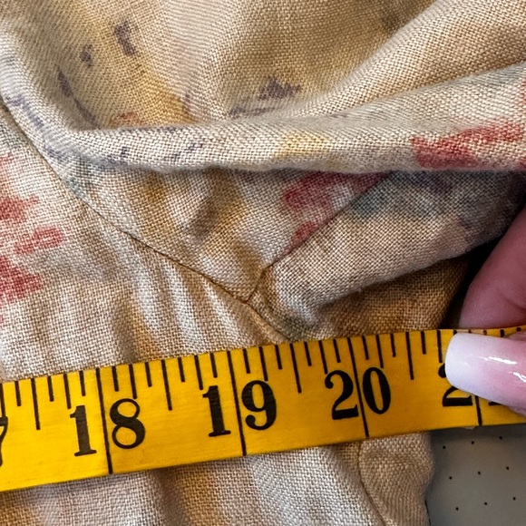 Lauren Ralph Lauren SZ Large VTGE 2000 Rare Linen beige floral knotted blazer - Picture 11 of 14